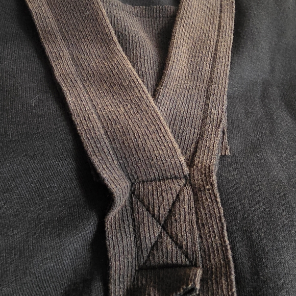 Pol Maxi Hoodie Black and Brown V-Neck Dress Oversized Medium - Picture 2 of 5